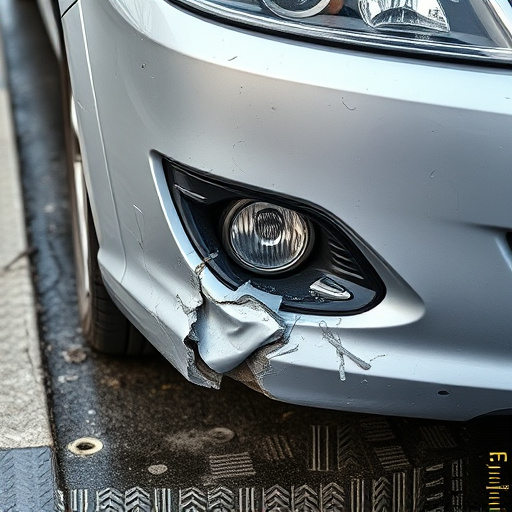 damaged car bumper