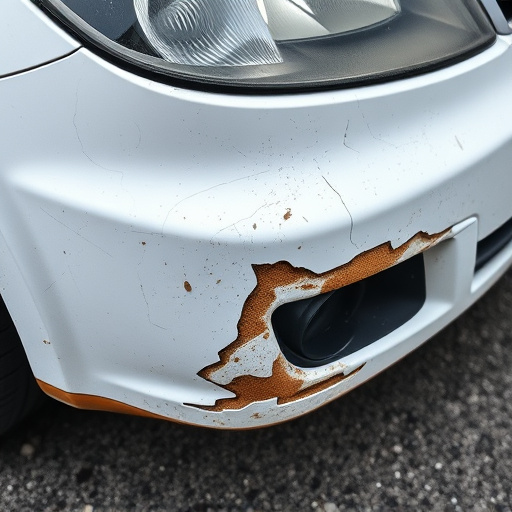 damaged car bumper