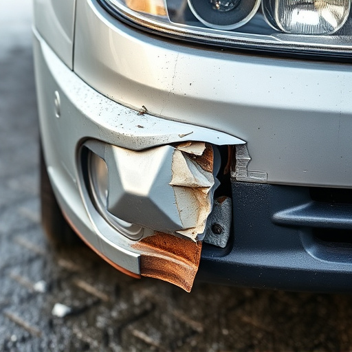 damaged car bumper