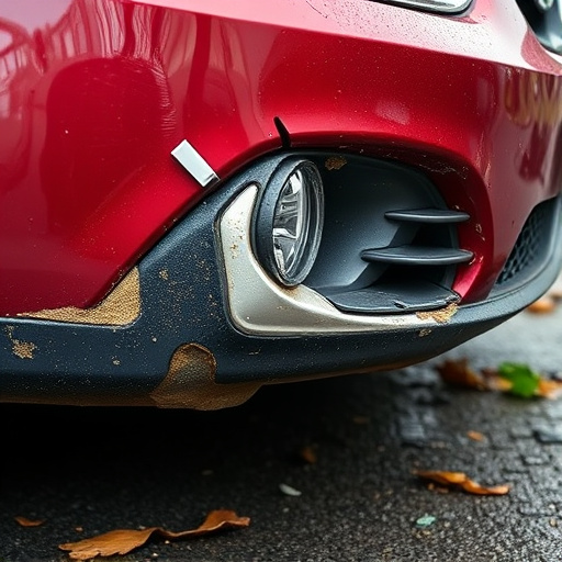 damaged car bumper