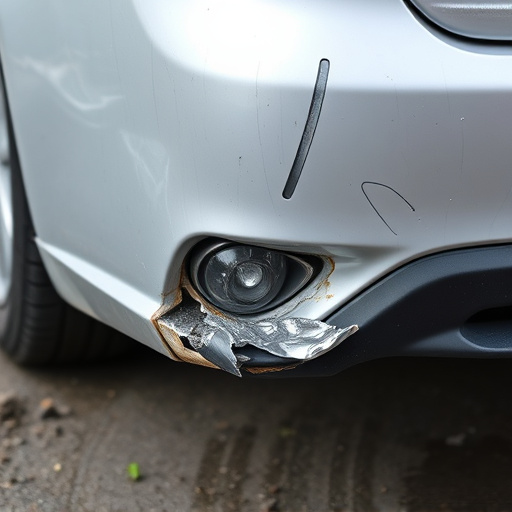 damaged car bumper