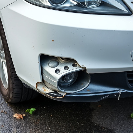 damaged car bumper