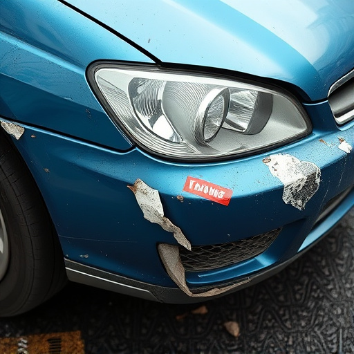 damaged car bumper