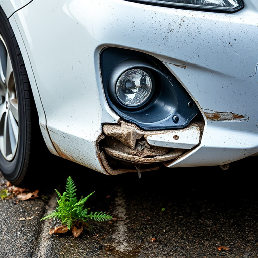 damaged car bumper
