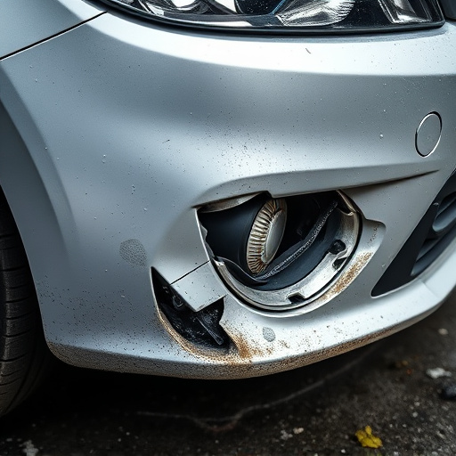 damaged car bumper