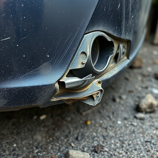 damaged car bumper