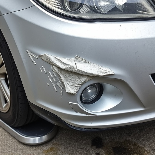 damaged car bumper