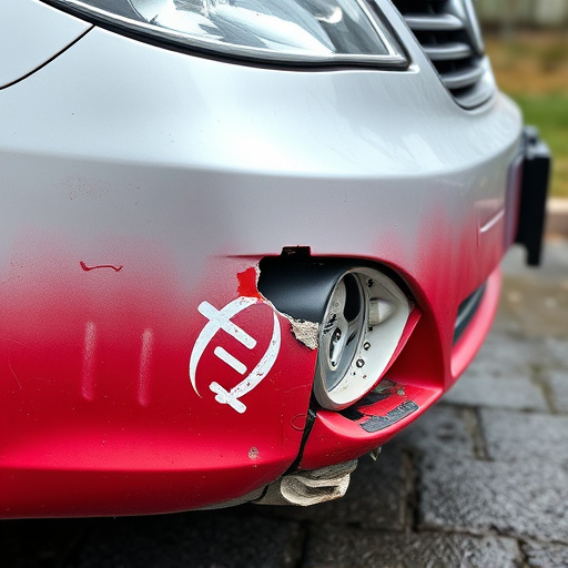 damaged car bumper