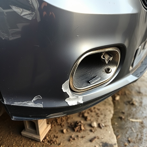 damaged car bumper