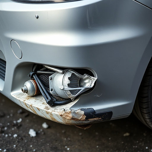 damaged car bumper
