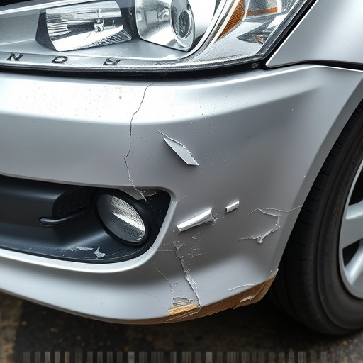 damaged car bumper