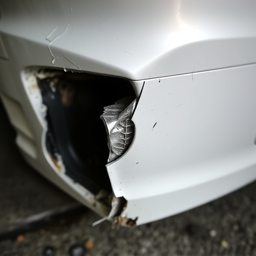 damaged car bumper
