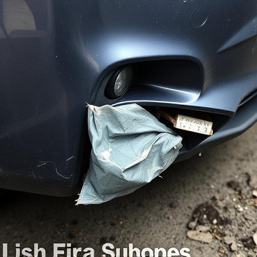 damaged car bumper
