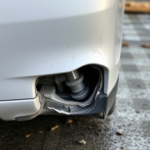 damaged car bumper
