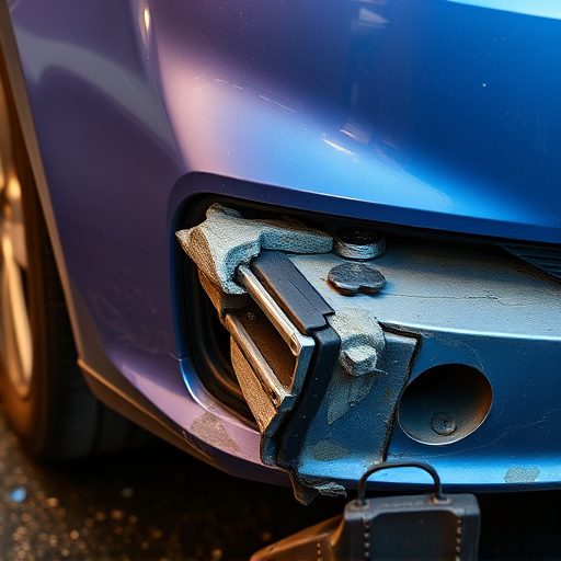 damaged car bumper