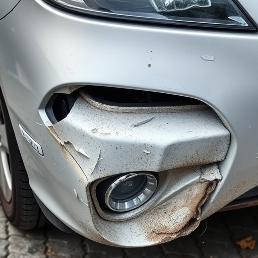 damaged car bumper