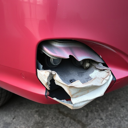 damaged car bumper