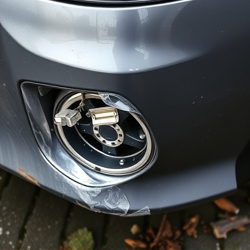 damaged car bumper