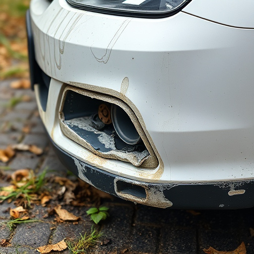 damaged car bumper