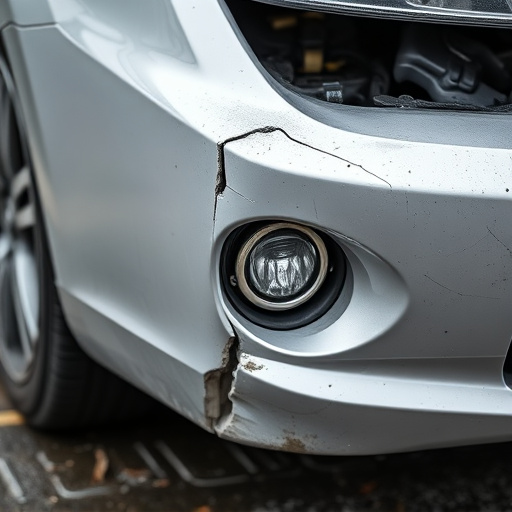 damaged car bumper