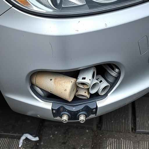 damaged car bumper