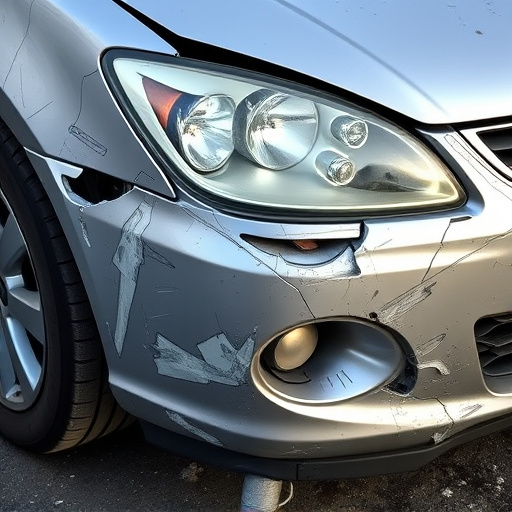 damaged car bumper