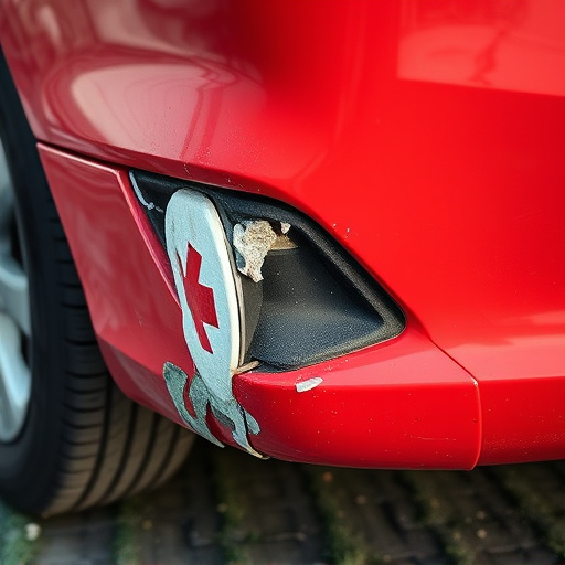 damaged car bumper