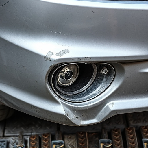 damaged car bumper