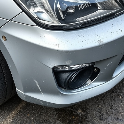 damaged car bumper