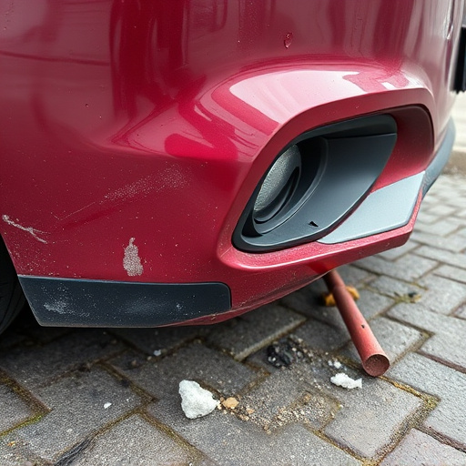 damaged car bumper