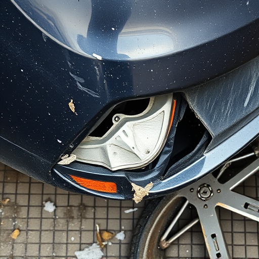 damaged car bumper