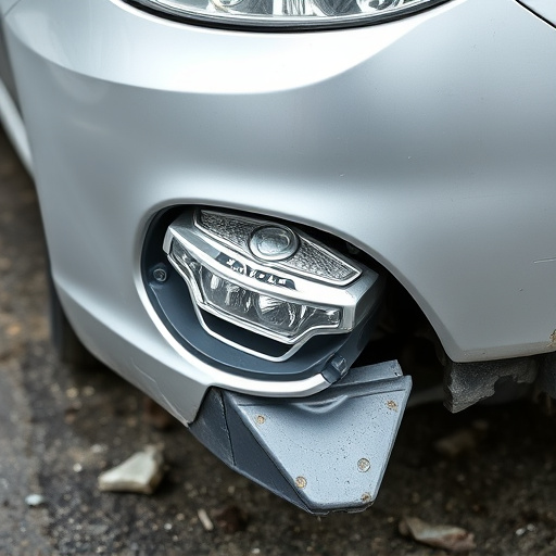 damaged car bumper