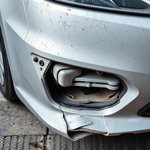 damaged car bumper