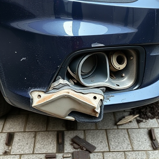 damaged car bumper