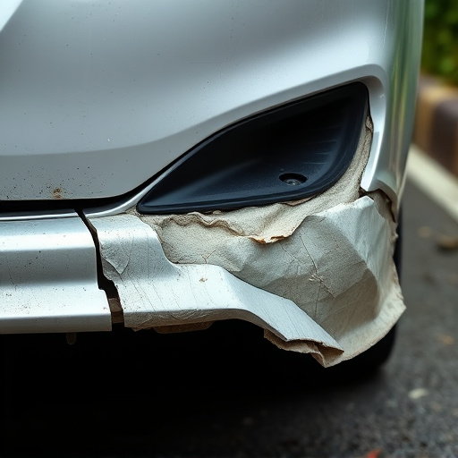damaged car bumper