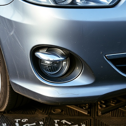 damaged car bumper