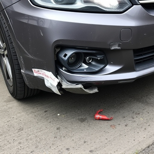 damaged car bumper