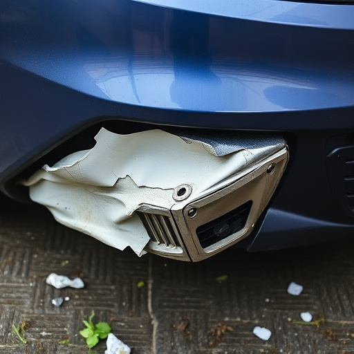damaged car bumper