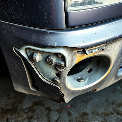 damaged car bumper