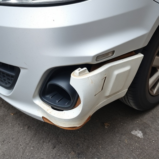 damaged car bumper
