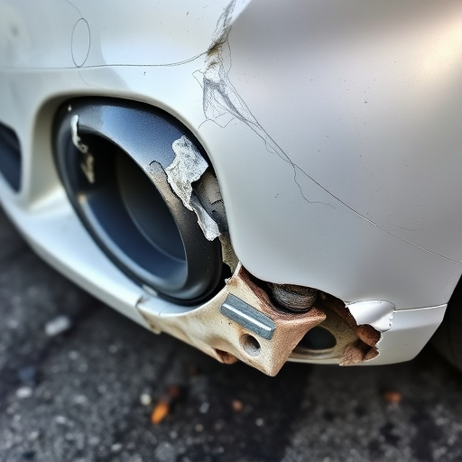 damaged car bumper