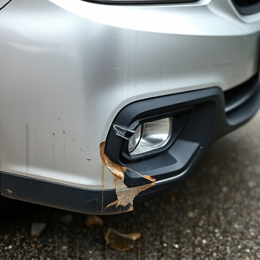 damaged car bumper