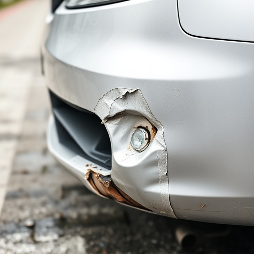 damaged car bumper