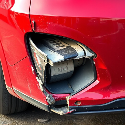 damaged car bumper