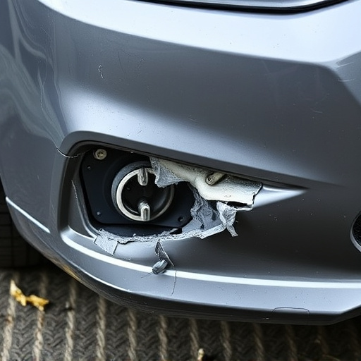 damaged car bumper