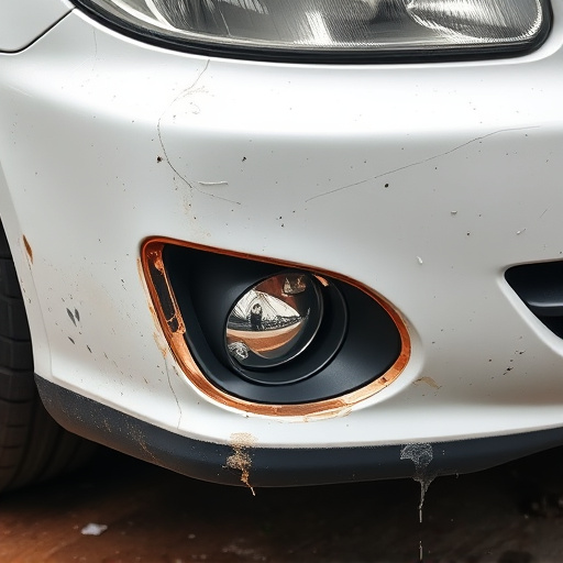 damaged car bumper