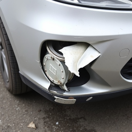 damaged car bumper