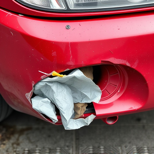 damaged car bumper