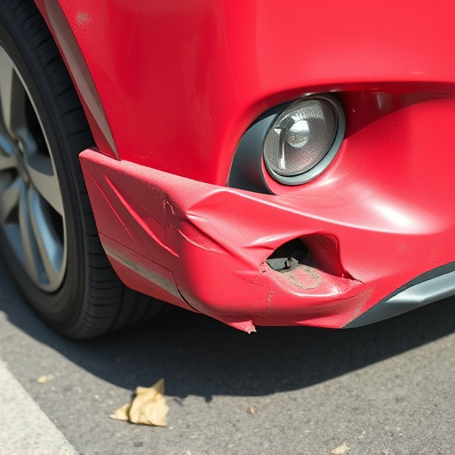damaged car bumper