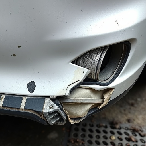 damaged car bumper